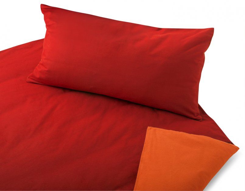Edelbiber Bettwäsche, dunkelrot/orange